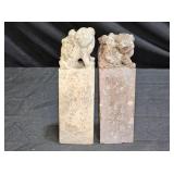 Pair of Antique Chinese Foo Dog Soapstone Seals