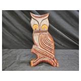 Vtg Hand Crafted Owl Wall Hanging