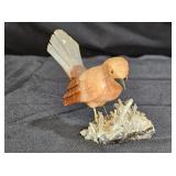 Rare Carved Jasper Bird on Quartz Crystal Base
