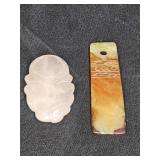 Carved Mookaite Jasper & Rose Quartz Amulets