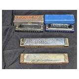 4 Vintage Harmonicas
