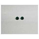 2 Round Cut Loose Emerald Gemstones