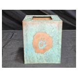 Copper Tissue Box Cover w/ Native American Motifs