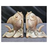 Pair of Vintage MCM Brass Coy Book Ends