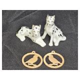 Vtg Bird Shade Pulls & Erphila Ceramic Great Danes