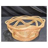 Hand Woven Wavy Round Pine Needle Basket