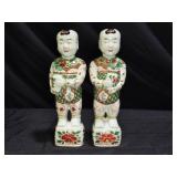 Pair Antique Chinese Porcelain Ho Ho Boy Figurines
