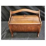 VTG Wooden Sewing Box with Interior Tray
