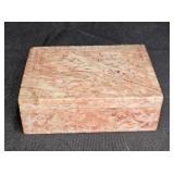 Small Etched Breccia Stone Trinket Box