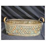 Woven Wicker Basket with Handles & Plastic Liner