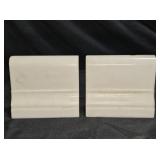 Pair of White Marble Book Ends