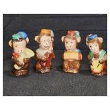 Set of 4 Ceramic Monkey Figures with Instruments