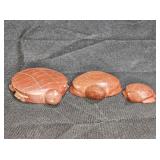 3 Hand Carved Pipestone Turtles