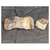 Raw Kyanite and Rainbow Agate Stones