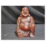 Vintahe Carved Wooden Laughing Buddha Statue