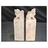 Pair of Antique Chinese Foo Dog Soapstone Seals