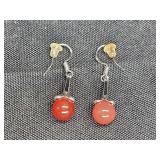 Carnelian & Sterling Silver Drop Earrings