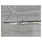 Black Italian Stiletto Horn Handle Automatic Knife