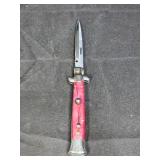 Red Milano Stiletto Auto Folding Knife