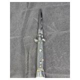 Checkered Black & Silver Stiletto Knife