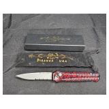 Piranha Miniguard Red Bead Serrated Knife