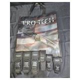 6 Pro-Tech Black Woven Nylon Knife Cases + Bag