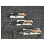 3 Tactical Folding Combo Blade Knives