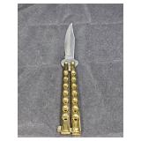 Gold Tone Stainless Steel Butterfly Knife