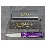 Piranha Bodyguard Tactical Plum Serrated Knife