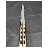 440 S Stainless Partial Serrated Butterfly Knife