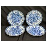 Set of 4 Blue & White Atrita Ware Imari Plates
