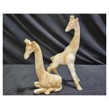 2 MCM Ceramic Art Deco Giraffe Figurines