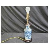 Blue Delft Porcelain Electric Lamp
