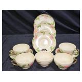Franciscan Desert Rose 5 Tea Cups & Saucers