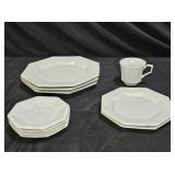 10 Piece Sea Gull White Octagonal Fine China