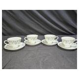 4 MCM Sango Medeira Tea Cups & Saucers