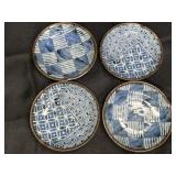 4 Imari Ware Blue & White Small Dishes