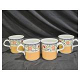 4 Dansk Fiance Fruits Coffee Mugs