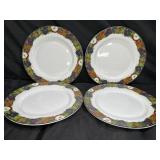 4 Dansk Cornucopia Dinnerware Luncheon Plates