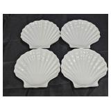 4 Dansk Porcelain White Clam Shell Dishes