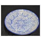 Crate & Barrel Blue Spongeware Pasta Bowl