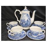 Myott Royal Mail Blue Stagecoach Coffee Service
