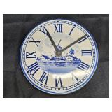 Dutch Delft Blue Ceramic Wall Clock