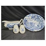 Myott Royal Mail Blue Stagecoach Gravy, S/P, Bowl
