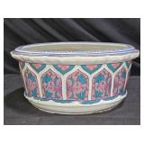 Vtg Chinoiserie Style Ceramic Planter or Cache Pot