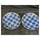 Pair of Blue & White Imari Ware Japanese Plates