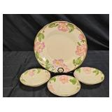 Franciscan Desert Rose 3 Cereal Bowls & Platter
