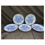 Set of 5  Blue & White Atrita Ware Imari Plateas