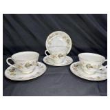 3 Royal Doulton Larchmont Tea Cups & 4 Saucers
