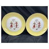 2 Homer Laughlin Farmer & Wife 10" Plates